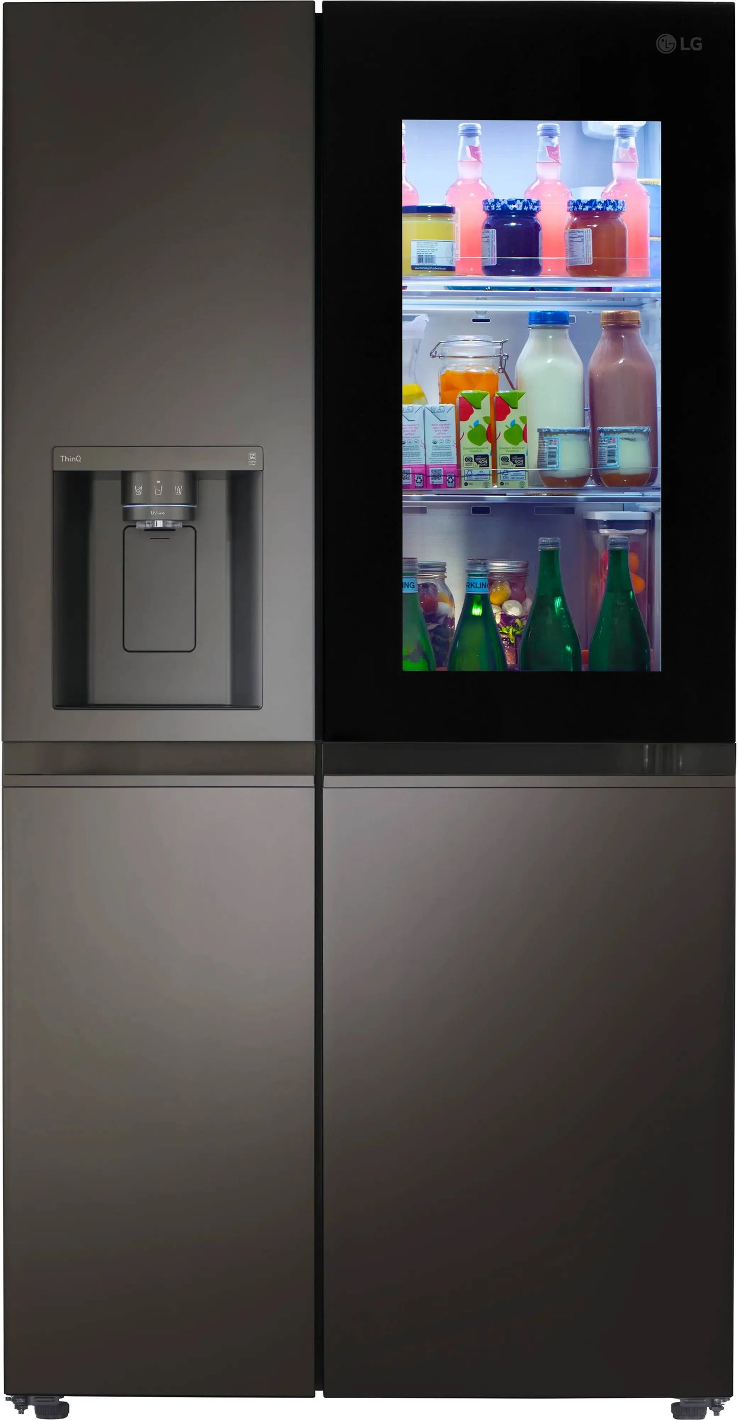 LG - 27 Cu. Ft. Side-by-Side Smart Refrigerator with Craft Ice - Black stainless steel