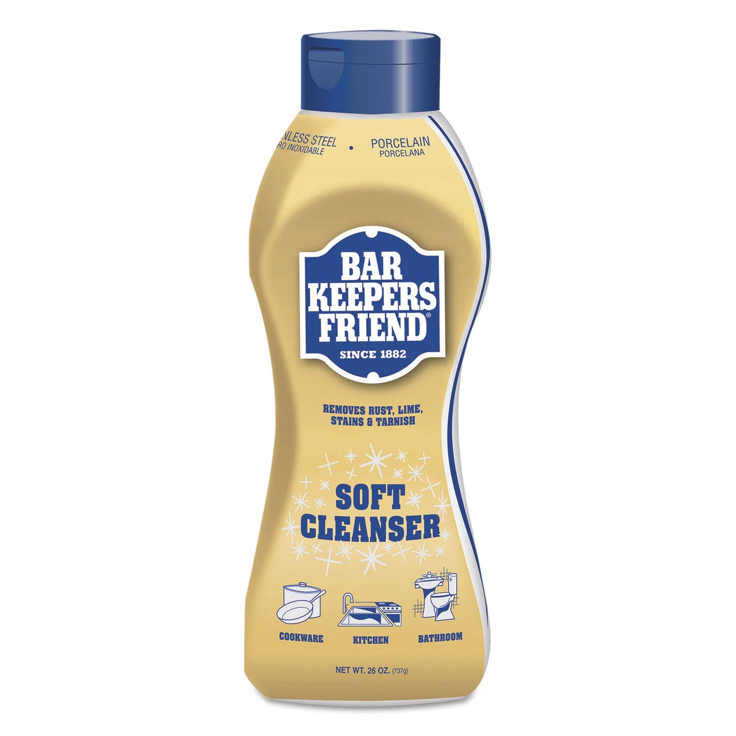 Bar Keepers Friend Soft Cleanser, 26 oz Squeeze Bottle, Citrus, 6/Carton
