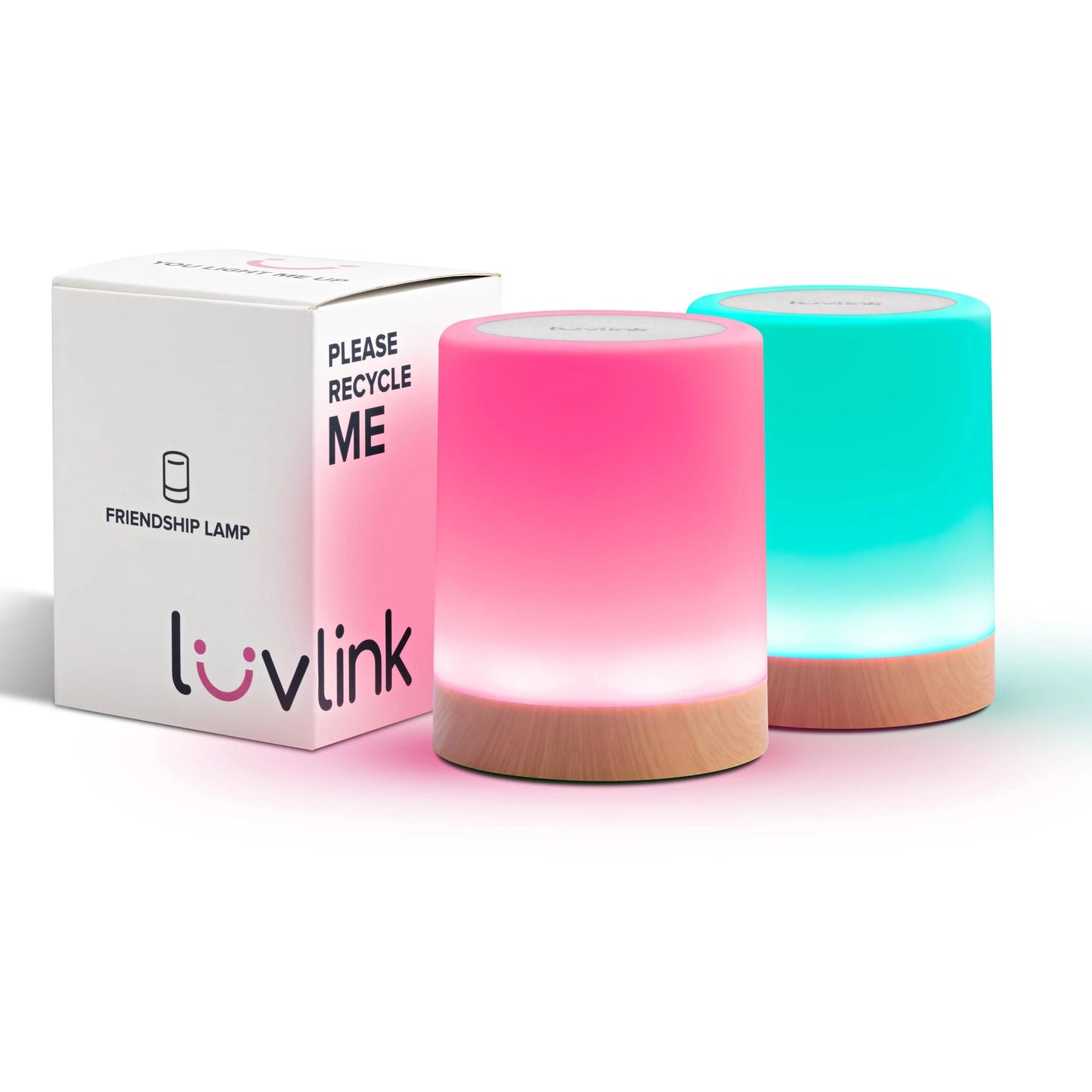 LuvLink Friendship Lamp V2.0 - Extended WiFi Range - Simple Bluetooth Setup (Set of Two)