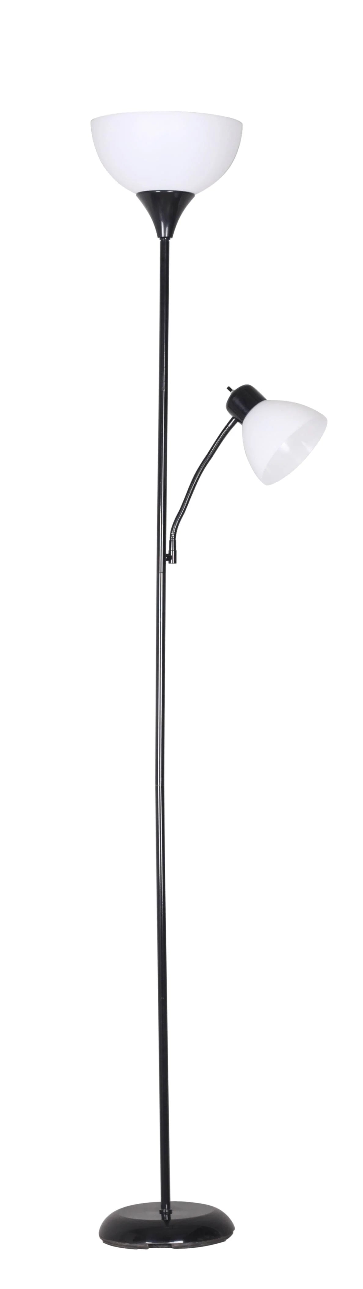 Mainstays 72'' Combo Floor Lamp with Adjustable Reading Lamp - Black