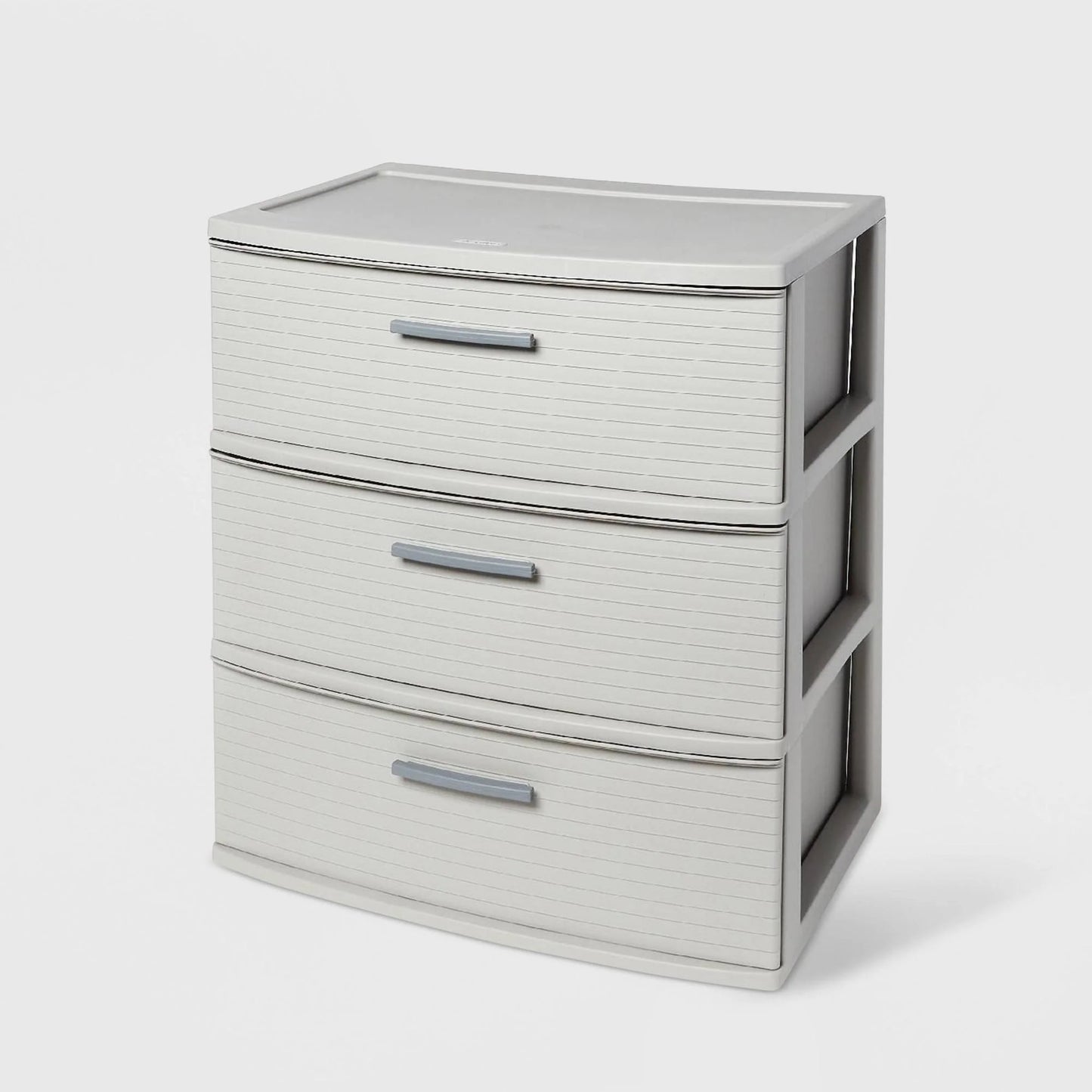 3 Drawer Wide Tower Light Gray - Brightroom