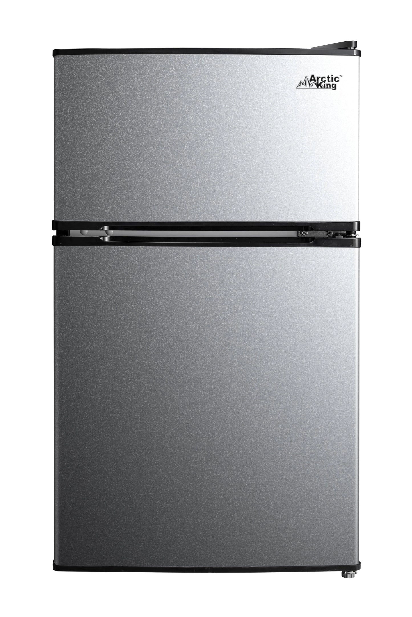 Arctic King 3.2 Cu ft Two Door Mini Fridge with Freezer, Stainless Steel, E-Star, Arm32d5asl, Silver