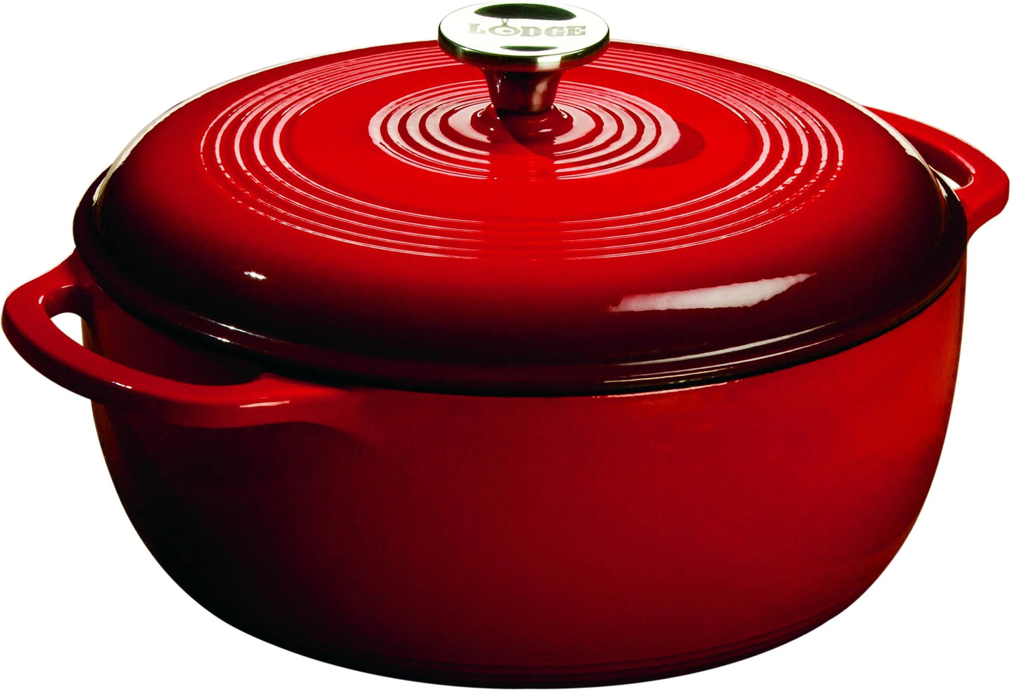Lodge Enameled Cast Iron 4.6-Quart Dutch Oven, Red